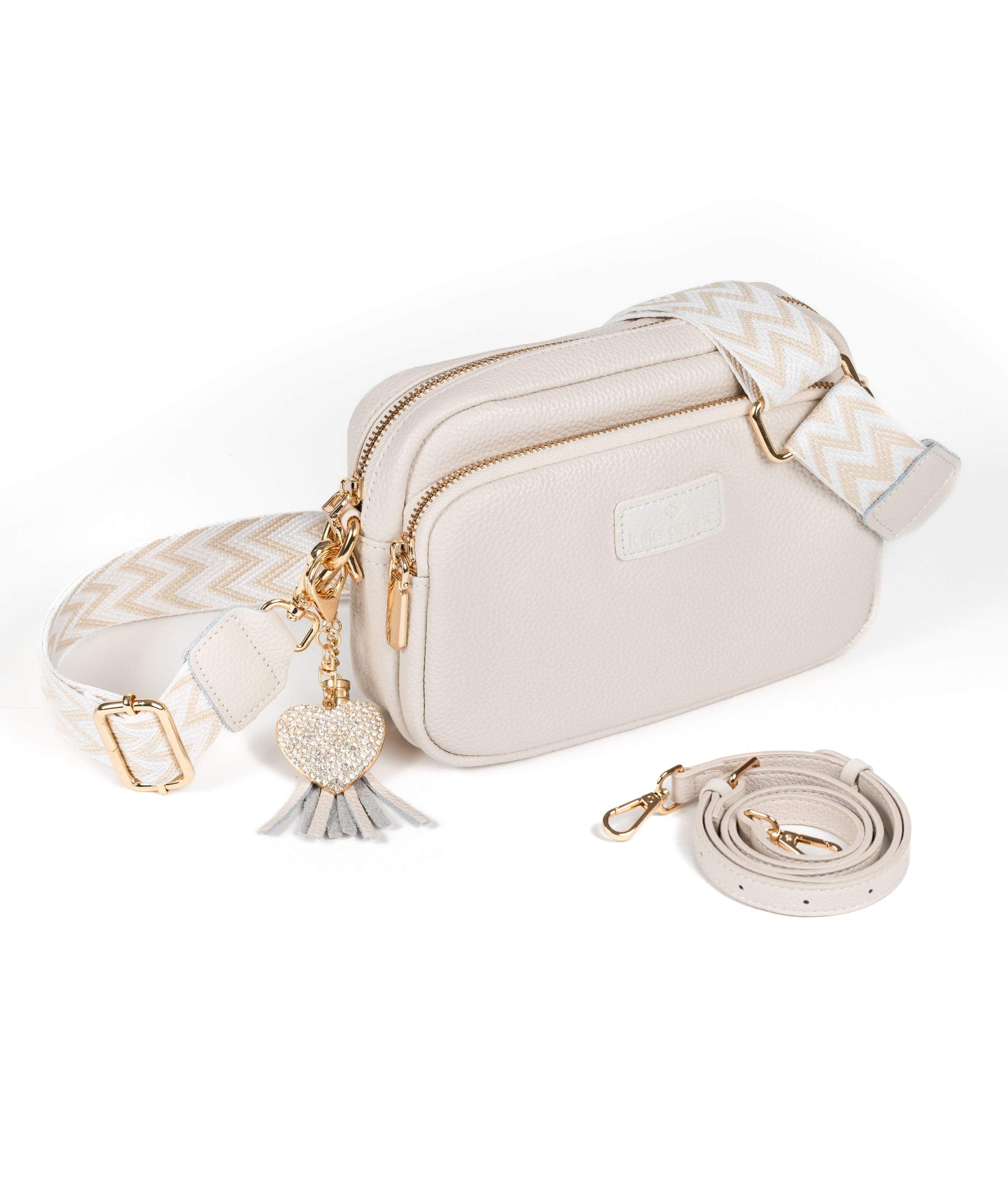 Julia Grant Genuine Leather Convertible Crossbody Bag - Seashell