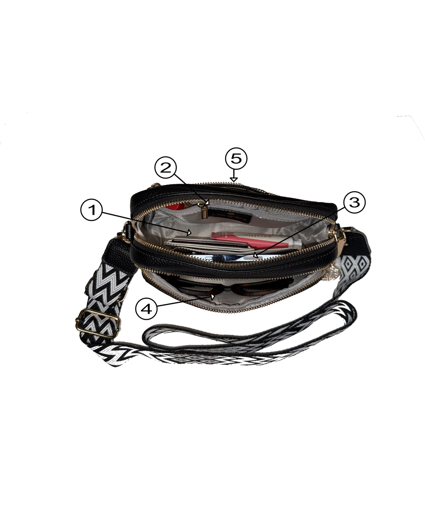 
                  
                    Julia Grant Genuine Leather Convertible Crossbody Bag - Classic Black
                  
                