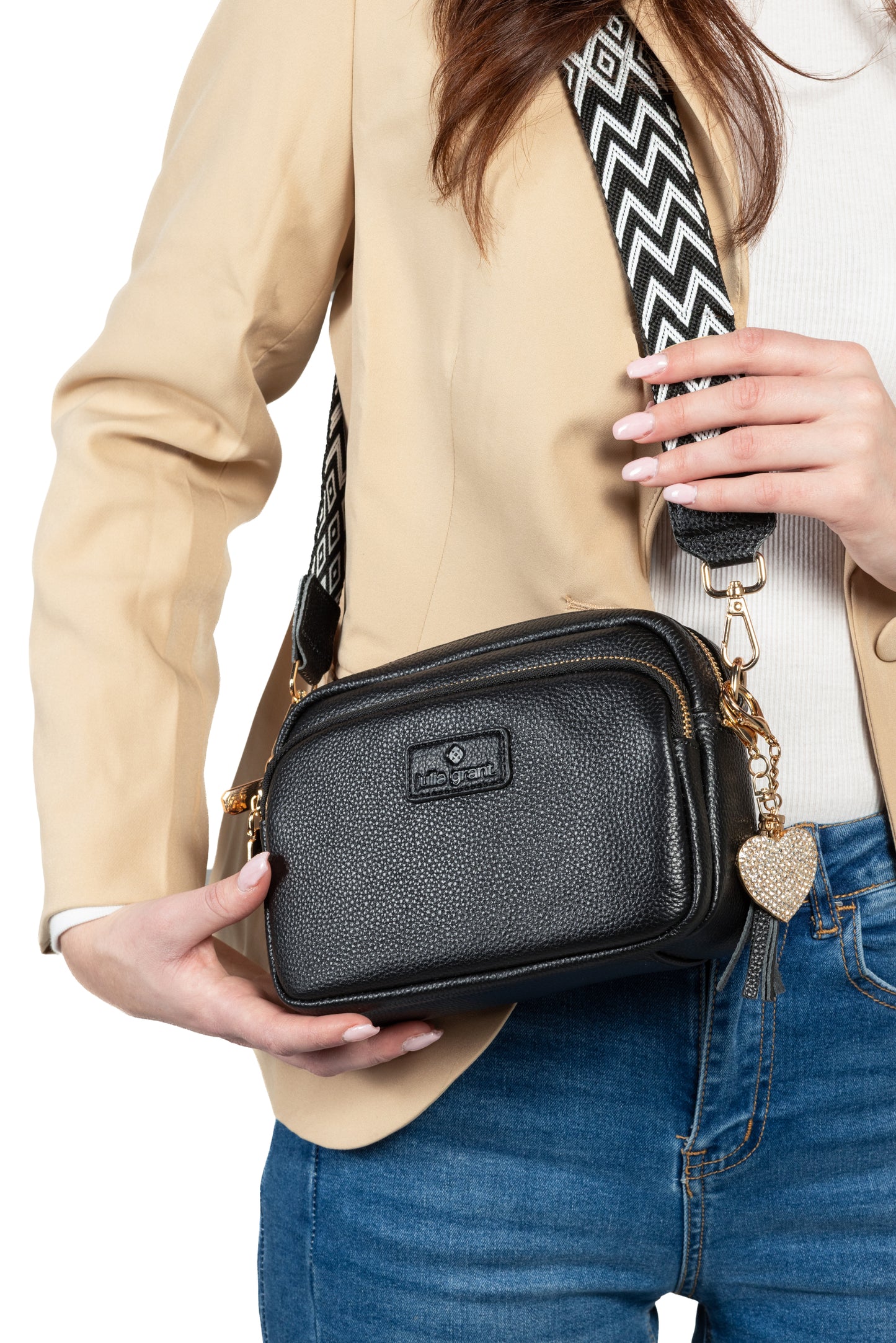 
                  
                    Julia Grant Genuine Leather Convertible Crossbody Bag - Classic Black
                  
                