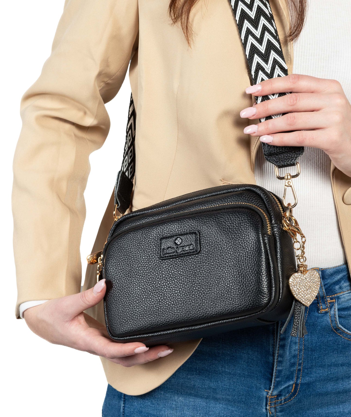
                  
                    Julia Grant Genuine Leather Convertible Crossbody Bag - Classic Black
                  
                