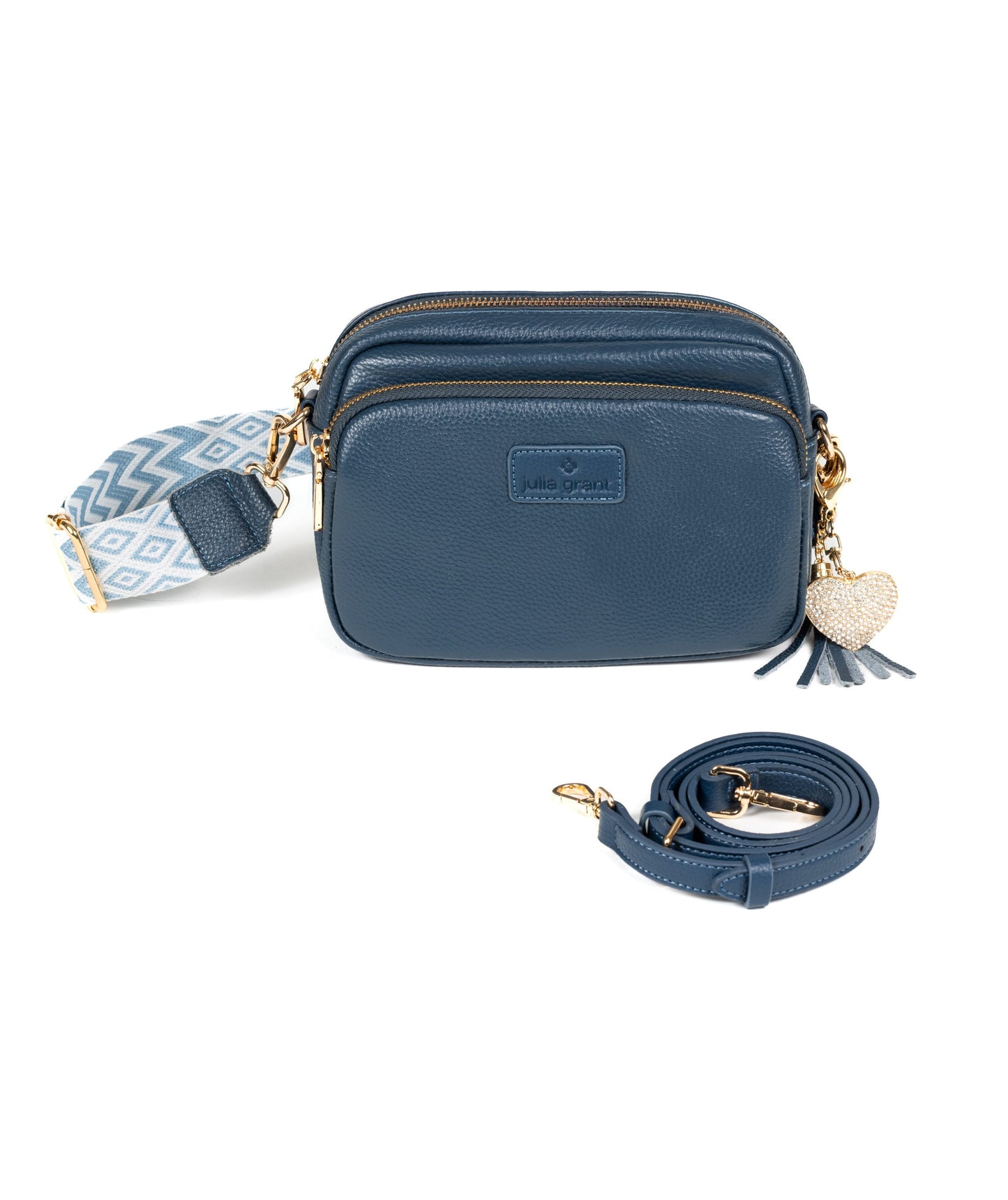 
                  
                    Julia Grant Genuine Leather Convertible Crossbody Bag - Twilight Blue
                  
                