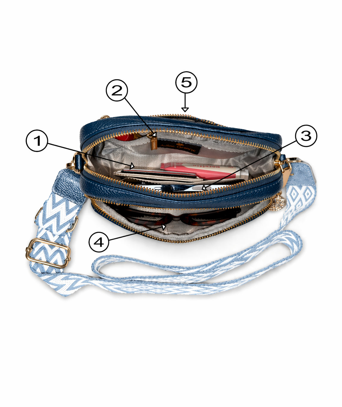 
                  
                    Julia Grant Genuine Leather Convertible Crossbody Bag - Twilight Blue
                  
                