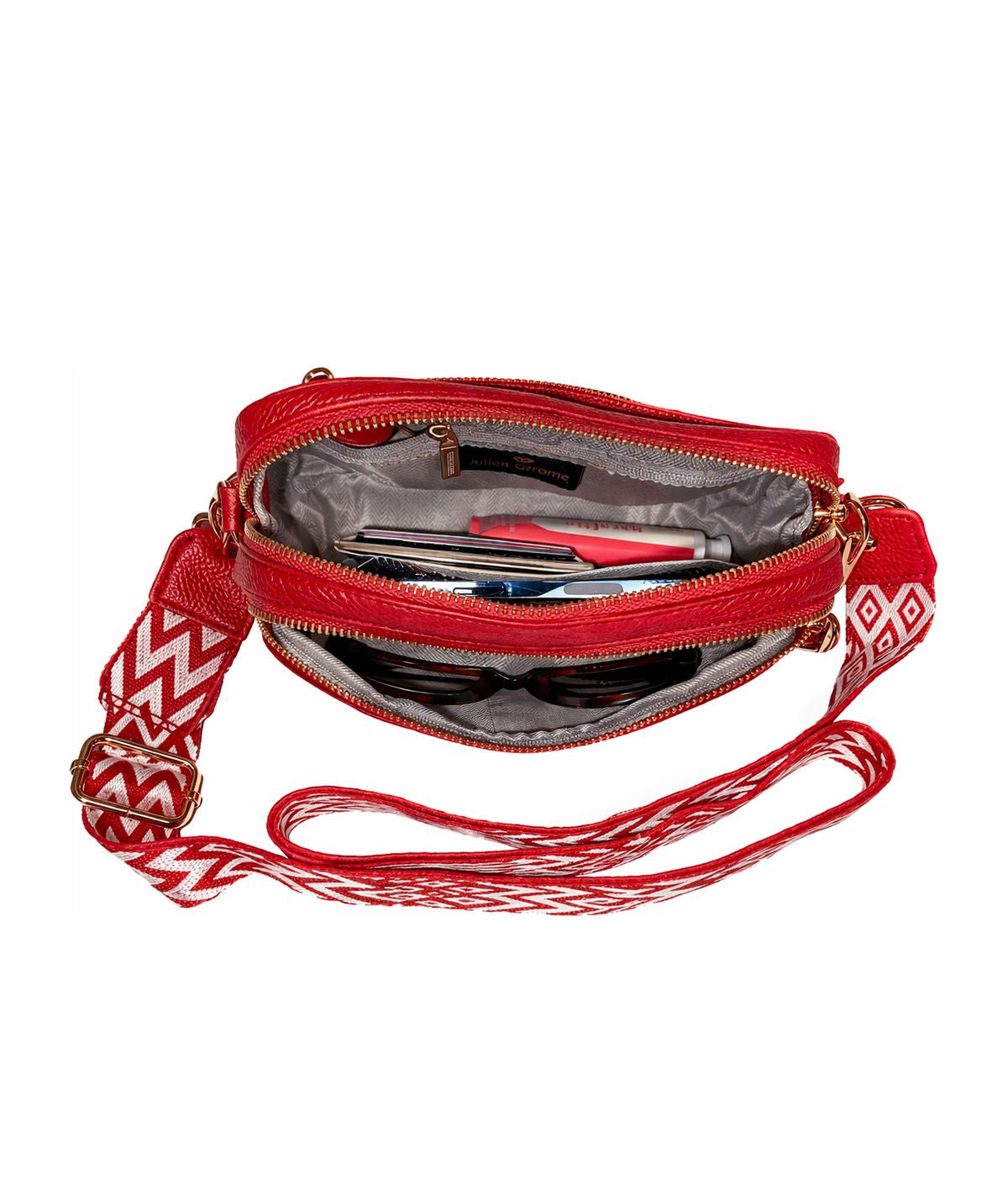 
                  
                    Julia Grant Genuine Leather Convertible Crossbody Bag - Ruby Red
                  
                